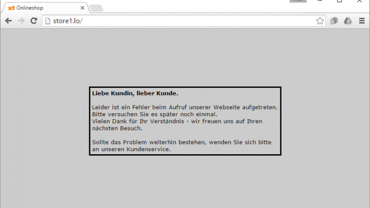 xt:Commerce Fehler - grey screen