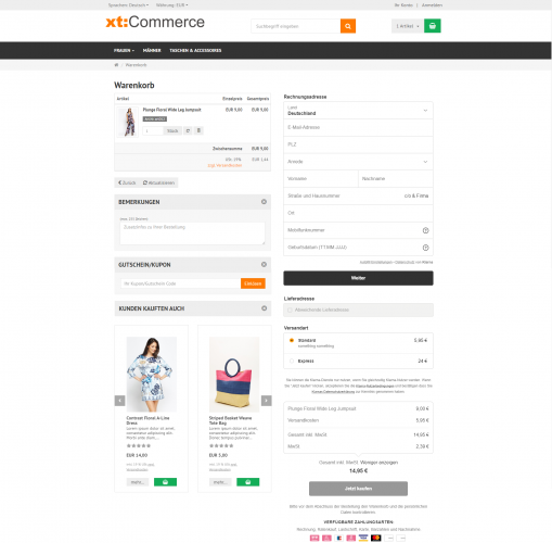 xt:Commerce 6.0 Klarna Checkout